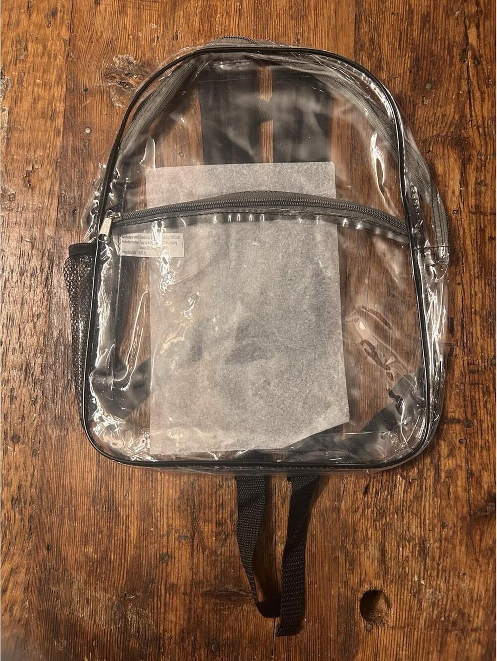 HEAVY DUTY BOOKBAG FOR BOYS & GIRLS 17 INCH CLEAR BACKPACK WITH SIDE POCKETS